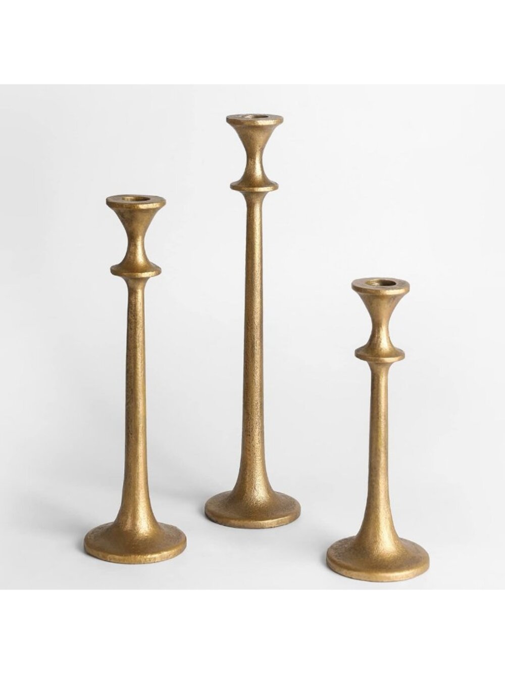 Set of 3 Iron Taper Candle Holders - Decorative Home Accent for Elegant Decor